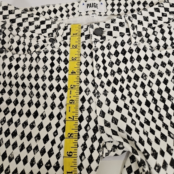 PAIGE Denim Verdugo Skinny Jeans in Diamond Checkerboard White and Black Sz 28 - Picture 11 of 13